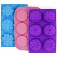 FineGood Molde de Pastel de Silicona con 3 moldes para Pastel- moldes de Flores Hacer Galletas de Chocolate con gelatina…